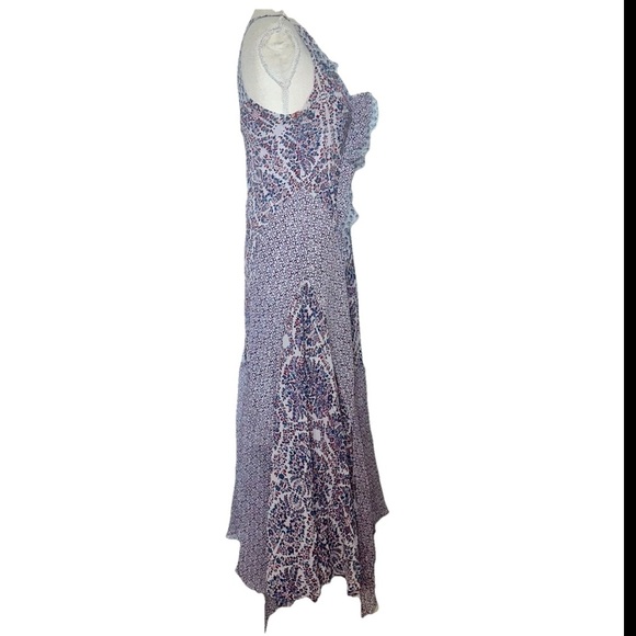 Rebecca Taylor Mixed-Print Sleeveless Maxi Dress Sz 6 - Picture 4 of 8
